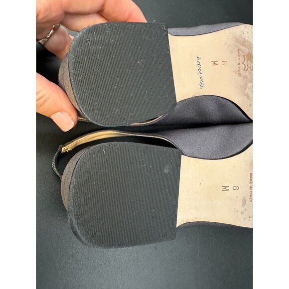 Vintage Adrienne Vittadini Ladies Shoes Arianna / Satin Charcoal Size 8 Gorgeous - Picture 10 of 12
